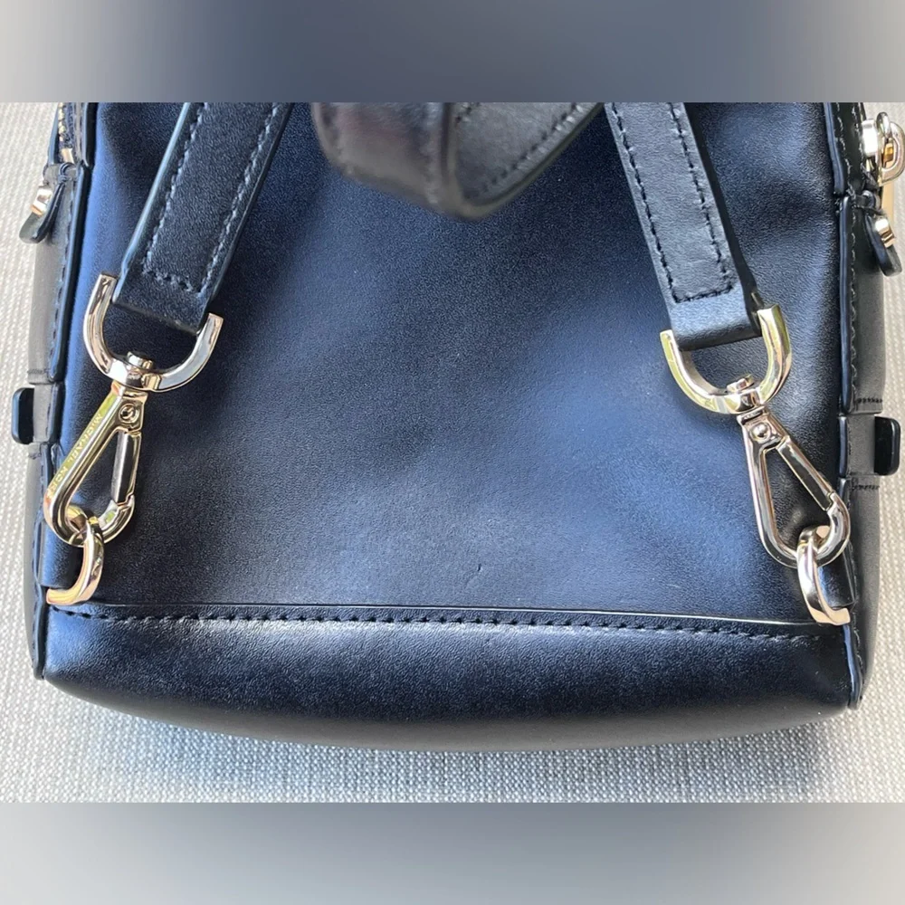 EUC Michael Kors Rhea Mini Black Leather Backpack